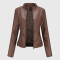 Marcella — Faux Leather Biker Jacket