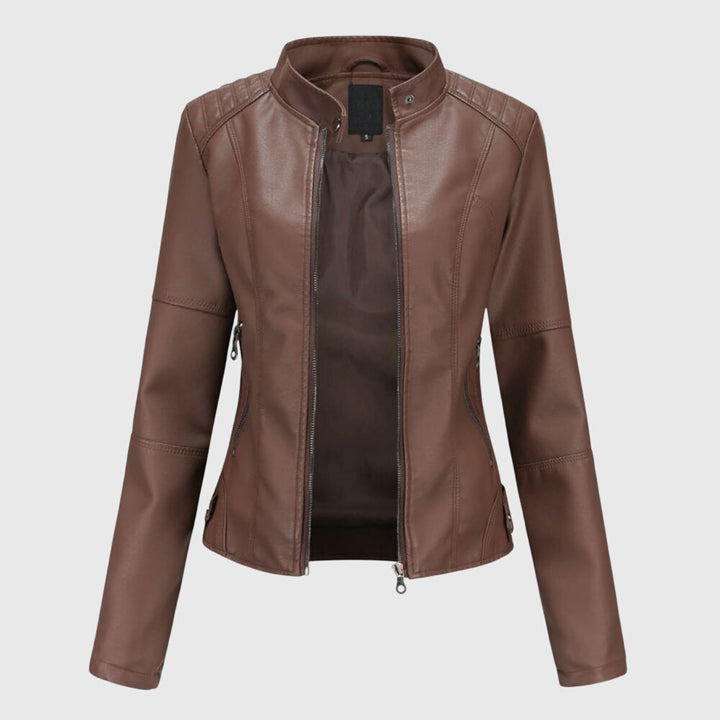 Marcella — Faux Leather Biker Jacket