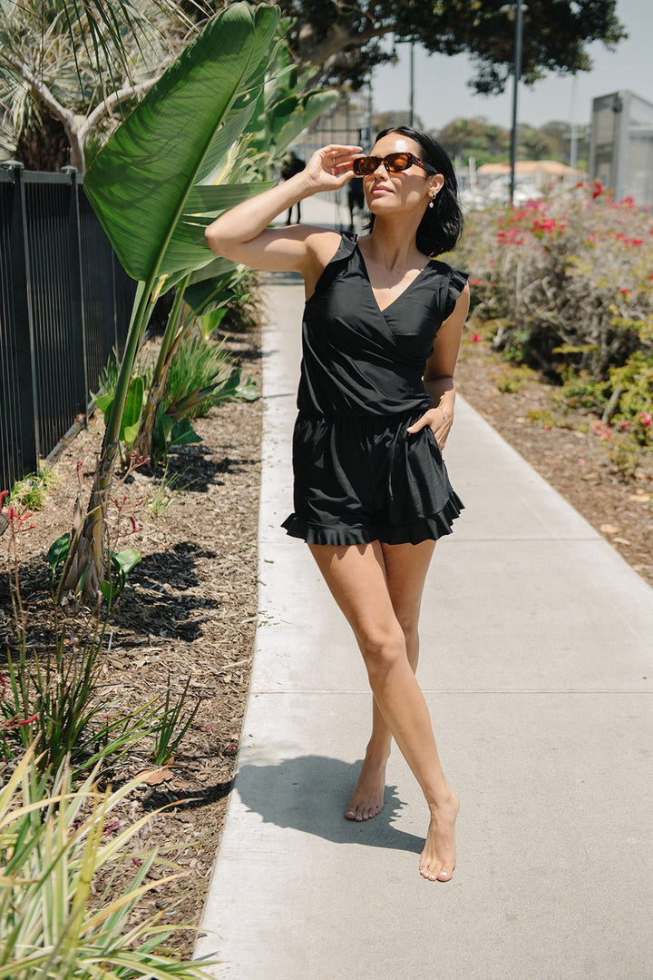 Cross-Front Swim Playsuit