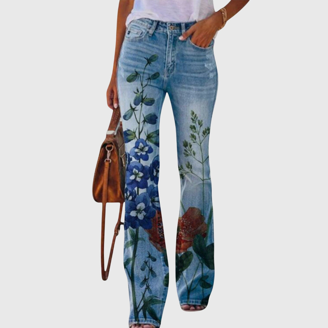 Wilhelmina Rose — Floral Button-Detail Trousers