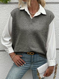 Cassia — Women's Sleeveless V-Neck Knit Vest