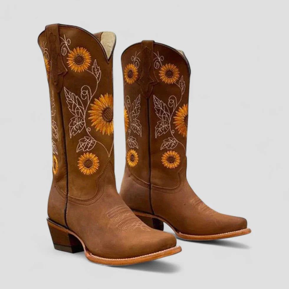 Dixie — Floral Embroidered Western Boots