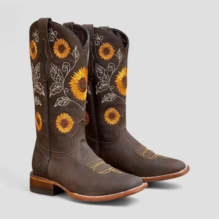 Dixie — Floral Embroidered Western Boots