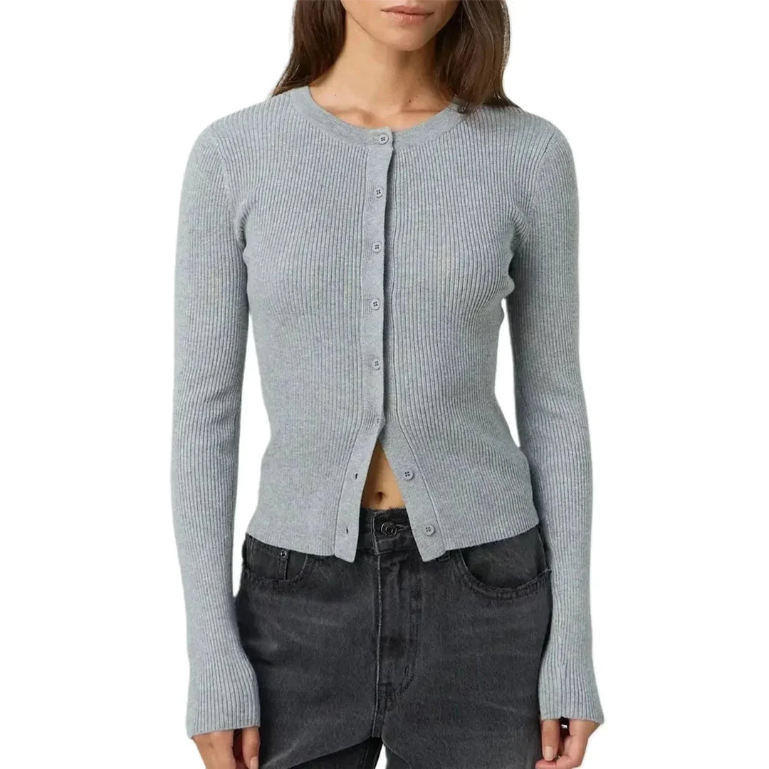 Constance Knit — Fitted Ribbed Cardigan