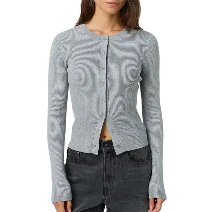 Constance Knit — Fitted Ribbed Cardigan