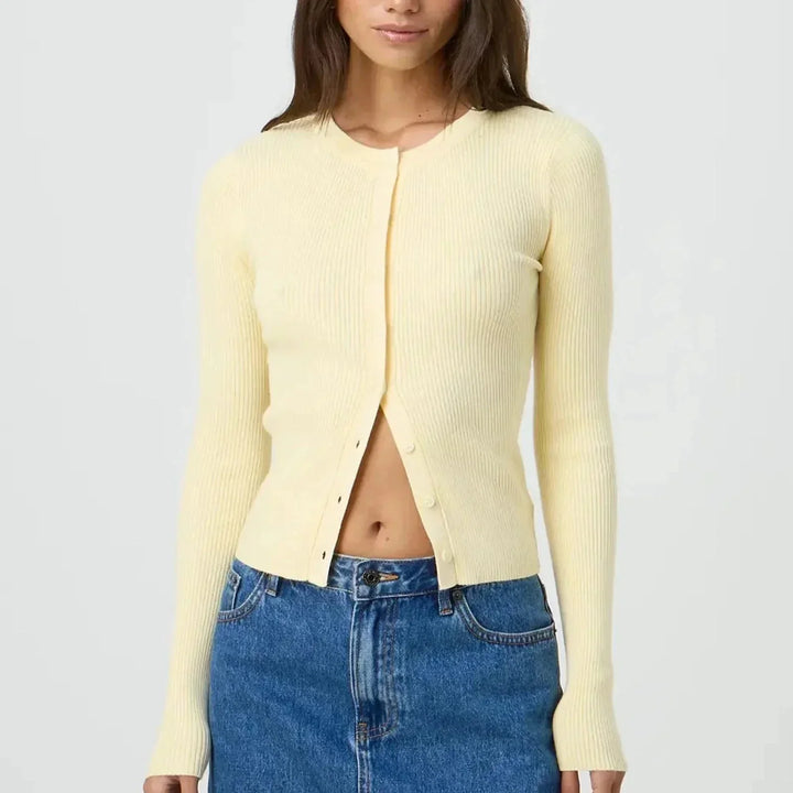 Constance Knit — Fitted Ribbed Cardigan