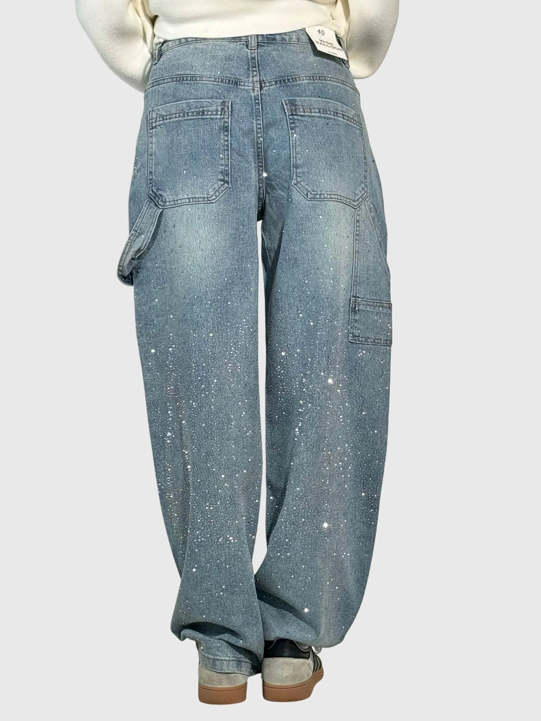 Kimberly — Embellished Wide-Leg Jeans