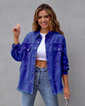 Henrietta — Women's Distressed Oversized Denim Jacket