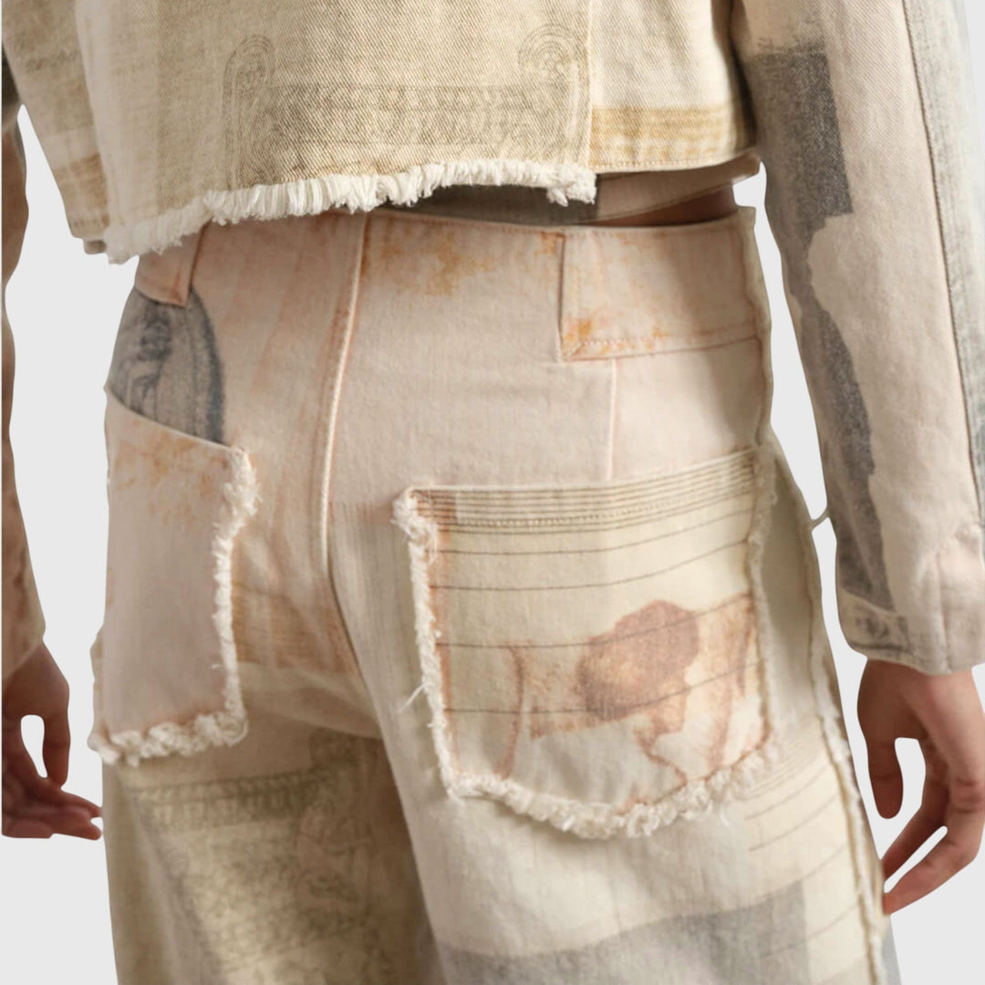 Alma — Wide-Leg Raw-Hem Jeans