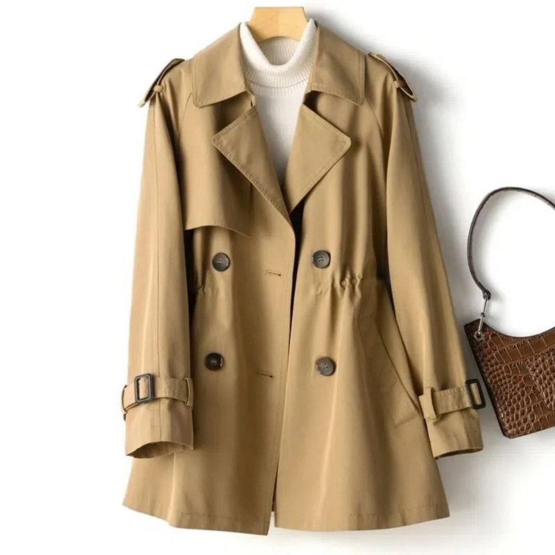 Carlotta — Double-Breasted Long Trench Coat