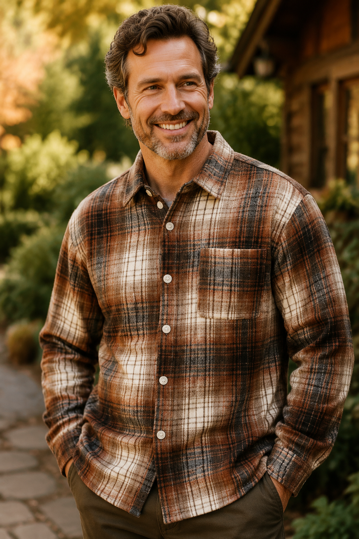 Ellis — Men’s Oversized Brushed Check Shirt