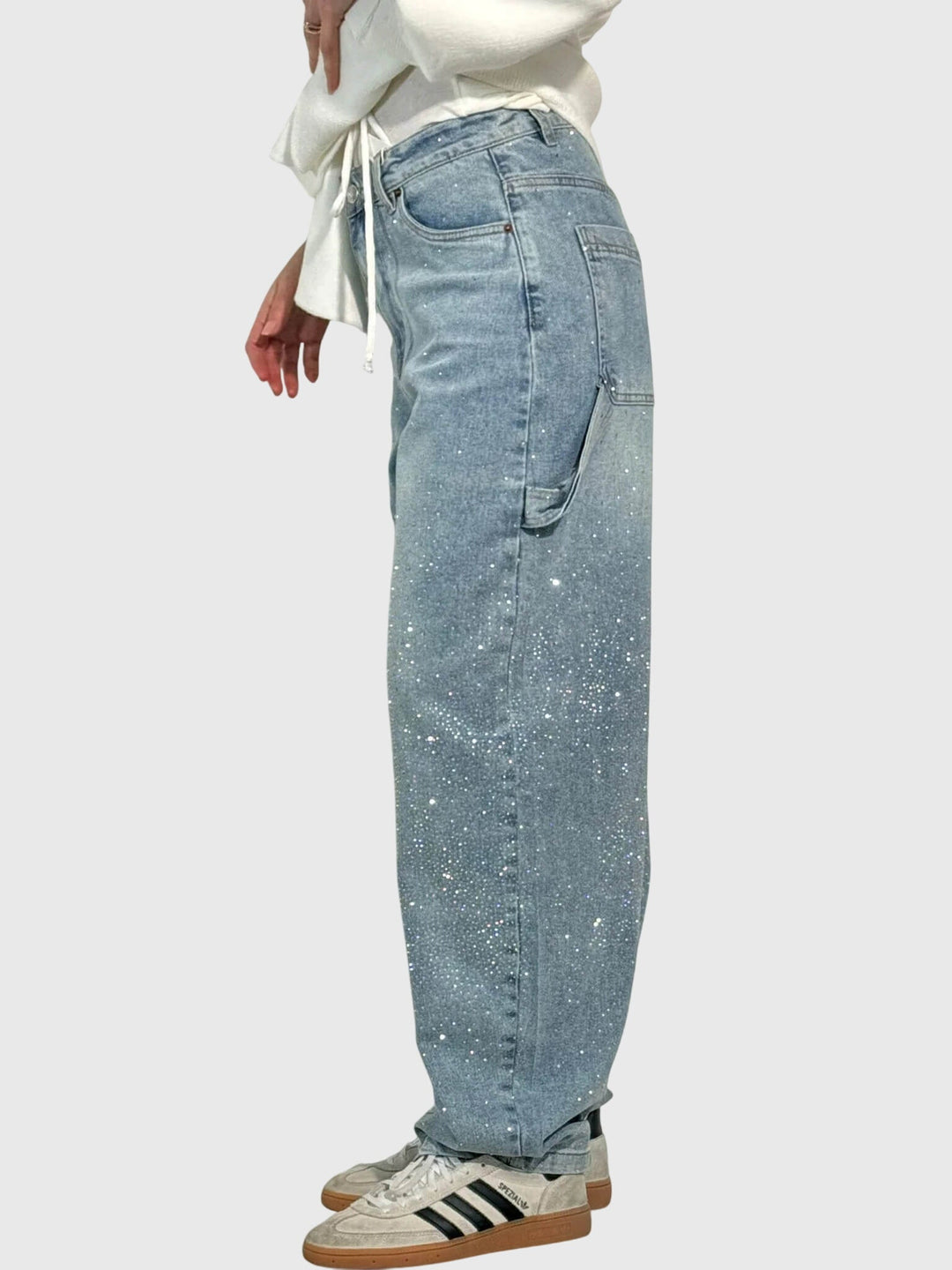 Kimberly — Embellished Wide-Leg Jeans