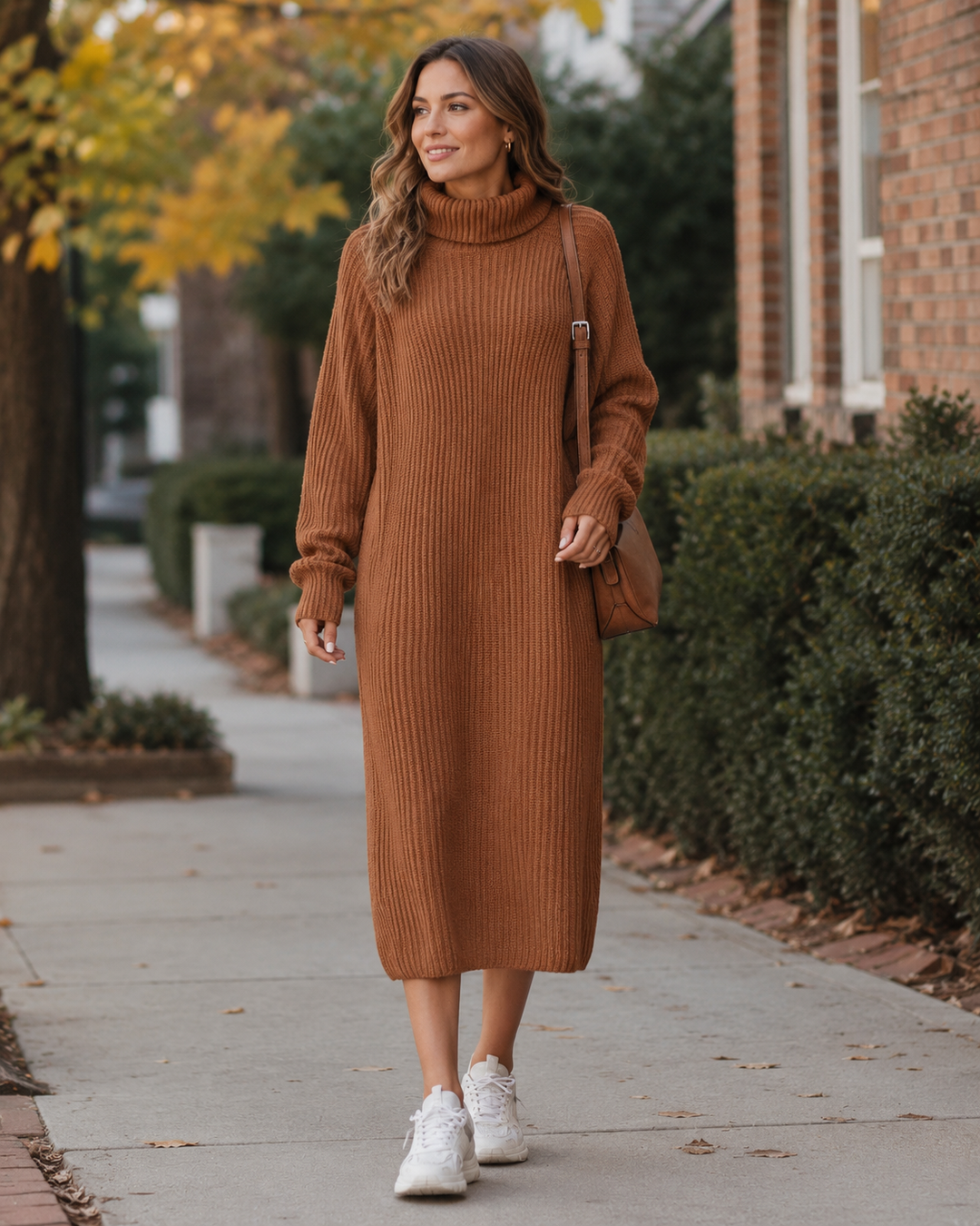 Sylvie — Roll-Neck Knit Sweater Dress