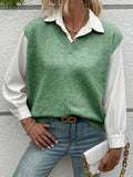 Cassia — Women's Sleeveless V-Neck Knit Vest