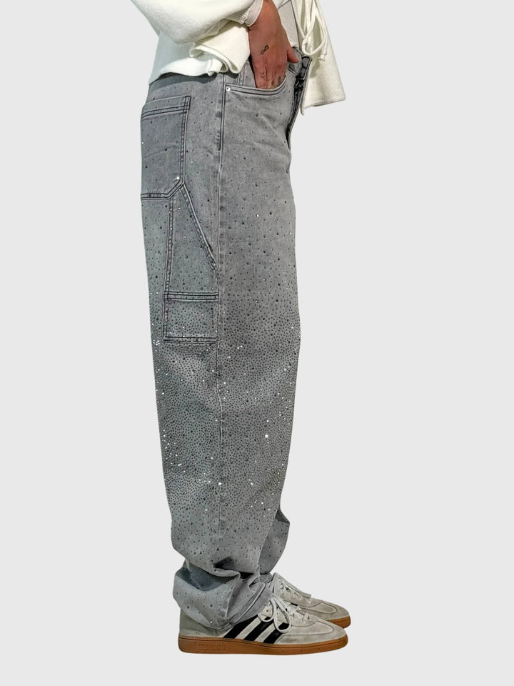 Kimberly — Embellished Wide-Leg Jeans