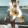Leni — Long-Sleeve Printed Knee Dress