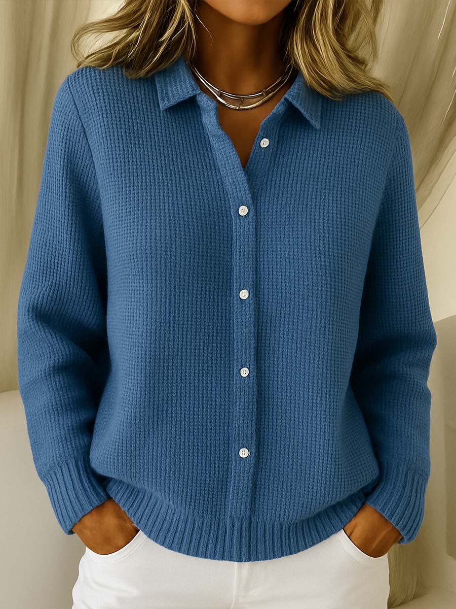 Birgit — Collared Button-Front Sweater