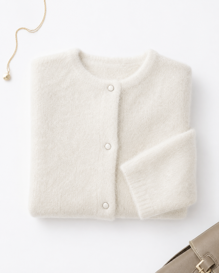 Aurelia — Draped Open-Front Wool Cardigan