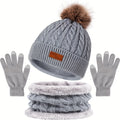 Nesta Rose — Women's Knit Hat, Gloves and Snood Set