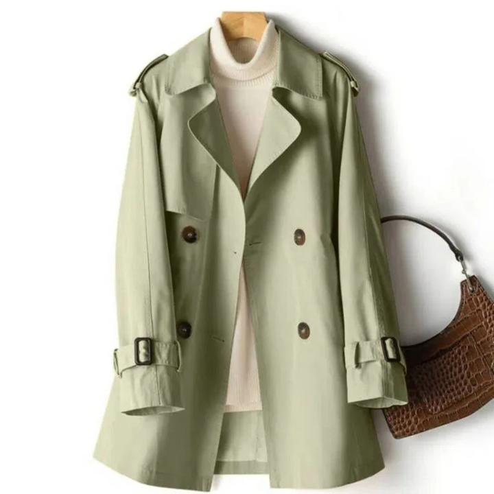 Carlotta — Double-Breasted Long Trench Coat