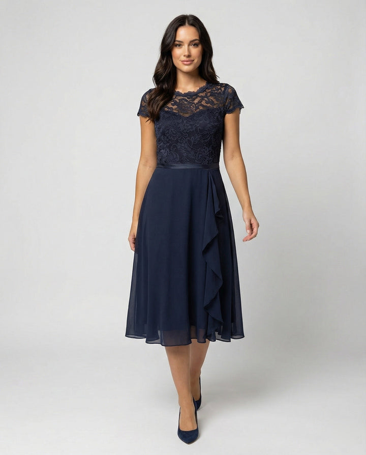 Frieda — Sheer Short-Sleeve Dress