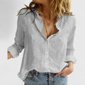 Olwen — Cotton-Linen Button-Down Blouse