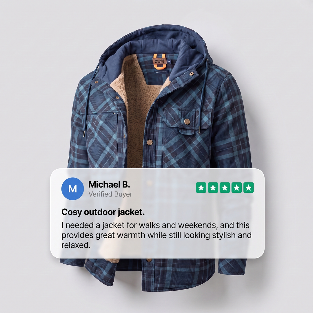 Dalton — Men’s Sherpa-Lined Hooded Check Jacket