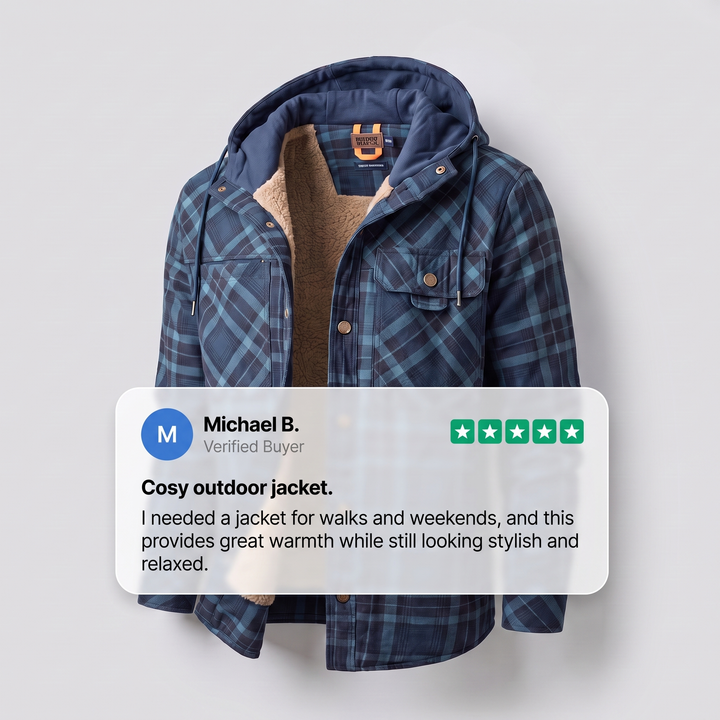 Dalton — Men’s Sherpa-Lined Hooded Check Jacket