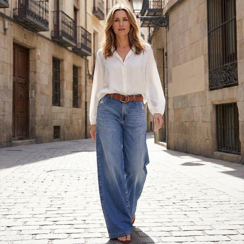 Genevra — Vintage High-Waist Wide-Leg Jeans
