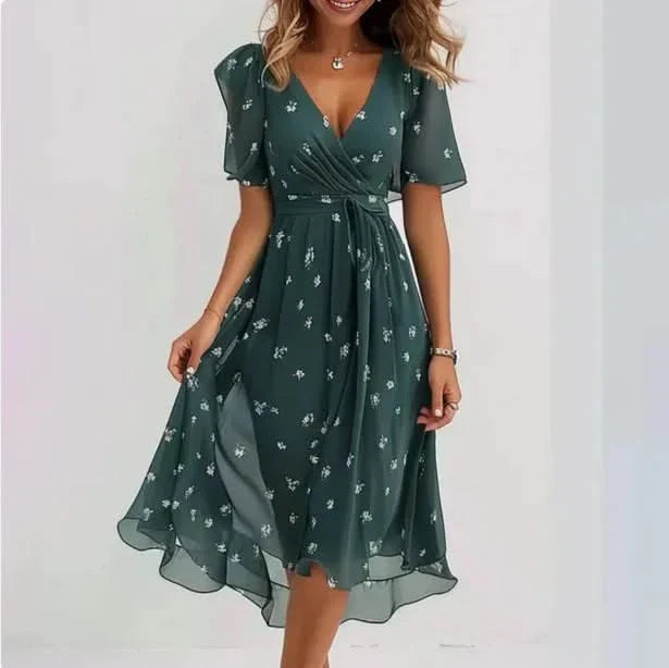 Linnea — Fluid V-Neck Dress