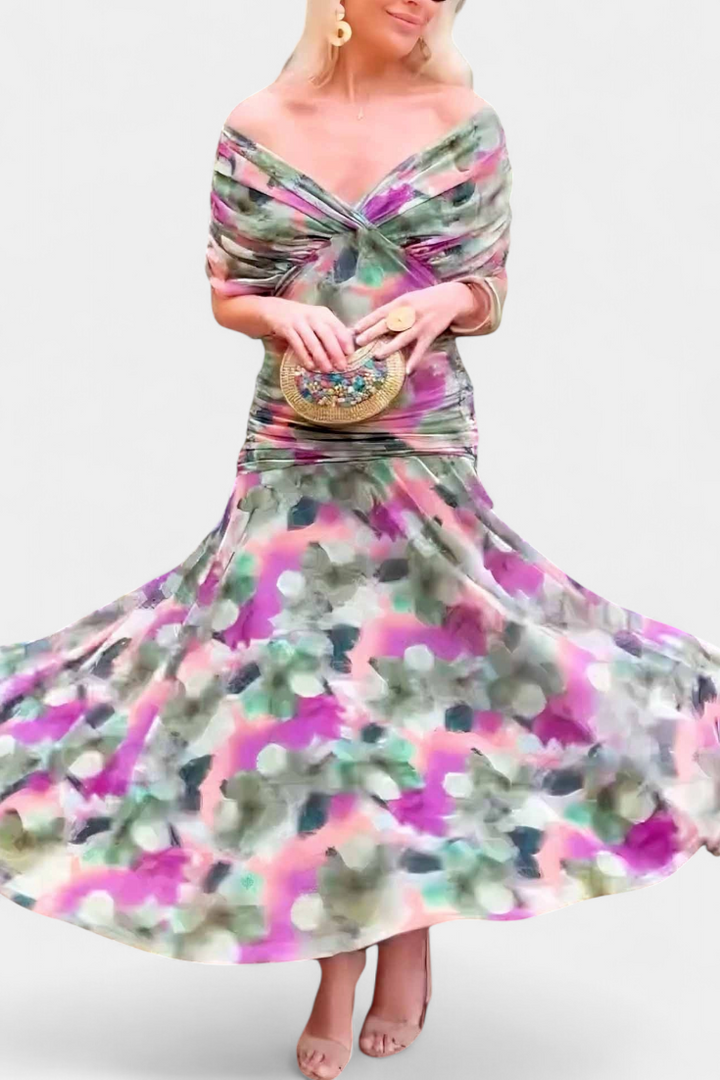 Seraphina — Off-Shoulder Ruched Evening Dress