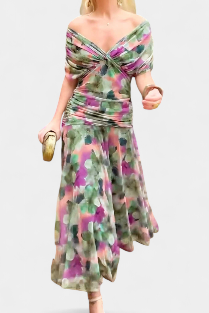 Seraphina — Off-Shoulder Ruched Evening Dress