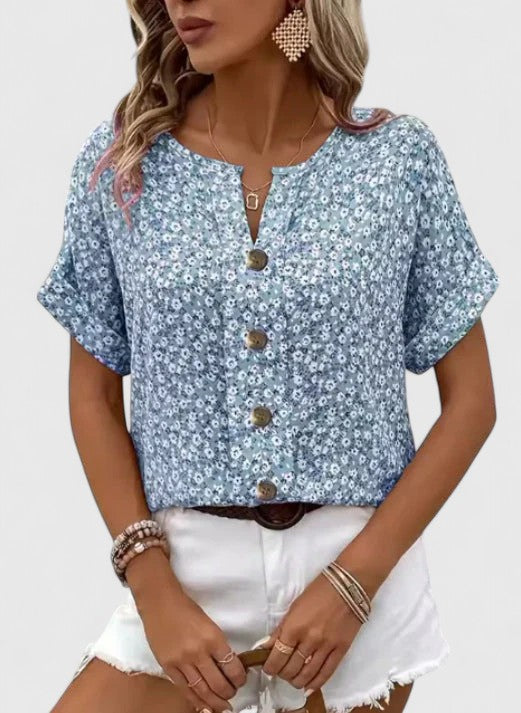 Lilias — Loose Floral Summer Top