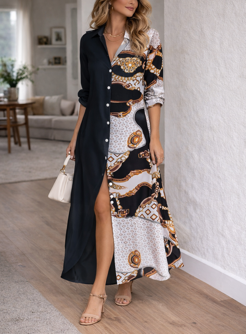 Verena — Button-Front Maxi Dress