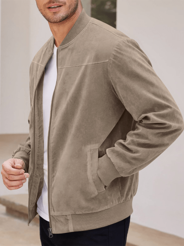 Ludwig — Suede Retro Bomber Jacket