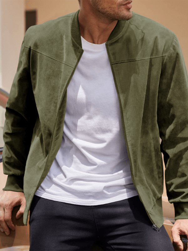 Ludwig — Suede Retro Bomber Jacket