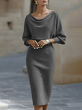 Malin Rose — Women's Cowl-Neck Knit Midi Dress