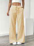 Delphine — Striped Linen Drawstring Trousers