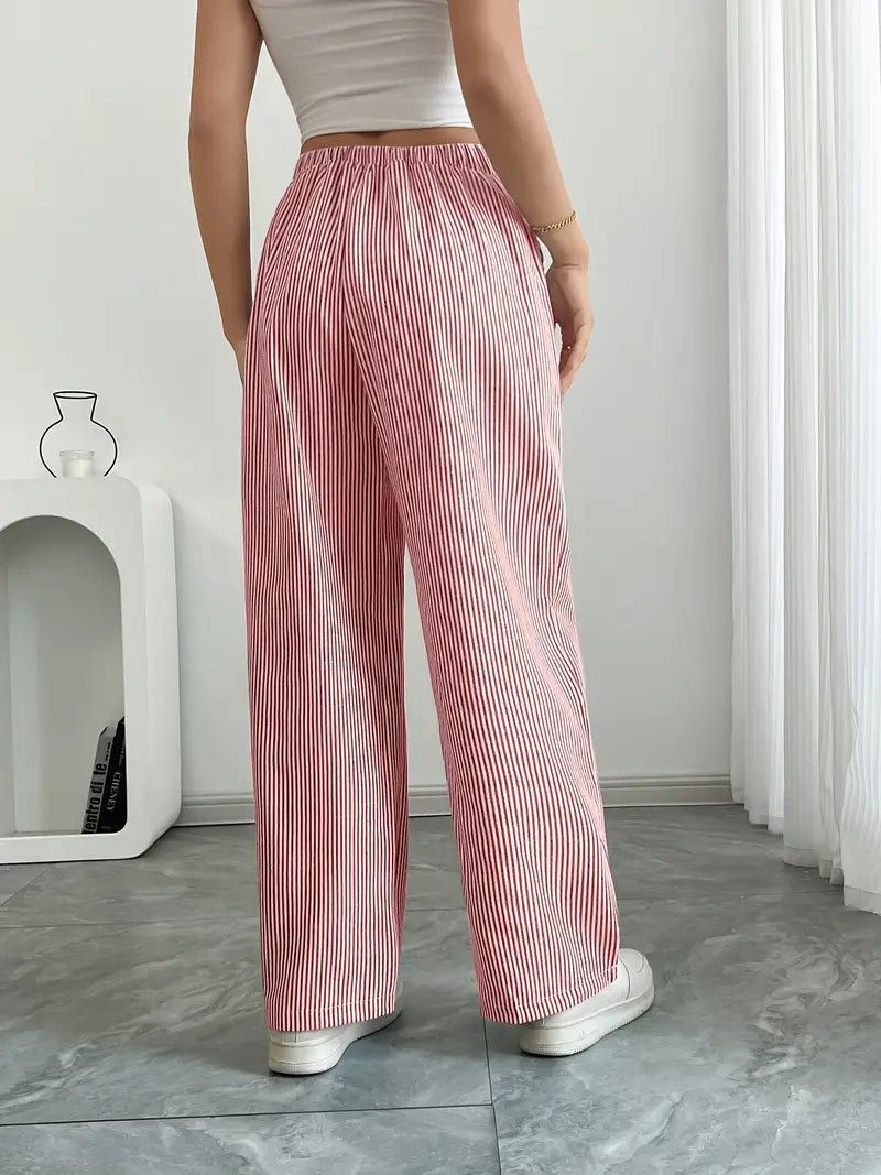 Delphine — Striped Linen Drawstring Trousers