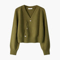 Lucile — Women's V-Neck Button-Up Cardigan