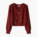 Isolde — Women's Button-Front V-Neck Knit Cardigan