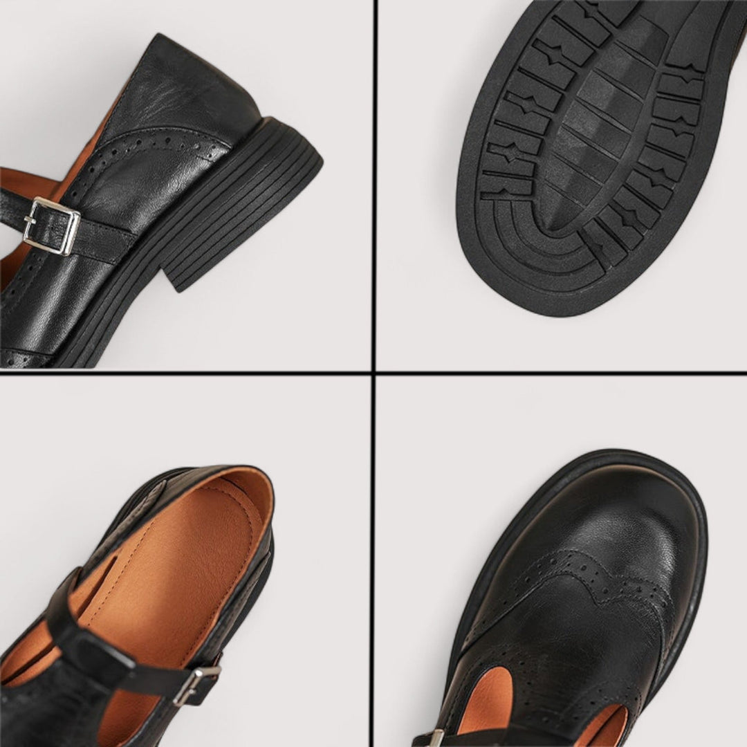 Adele Shoe — Leather Buckle Mary Janes