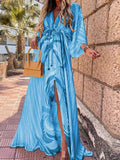 Mia — Abstract-Print Kimono-Sleeve Maxi