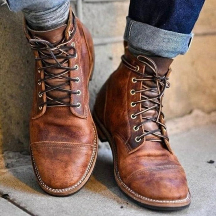 Everett — Men’s Cap-Toe Lace-Up Leather Ankle Boots