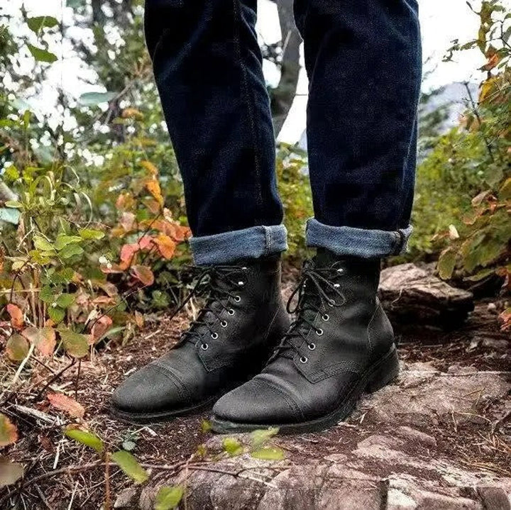 Everett — Men’s Cap-Toe Lace-Up Leather Ankle Boots