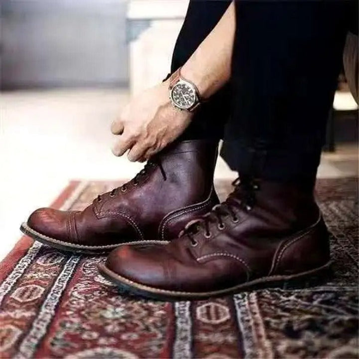 Everett — Men’s Cap-Toe Lace-Up Leather Ankle Boots