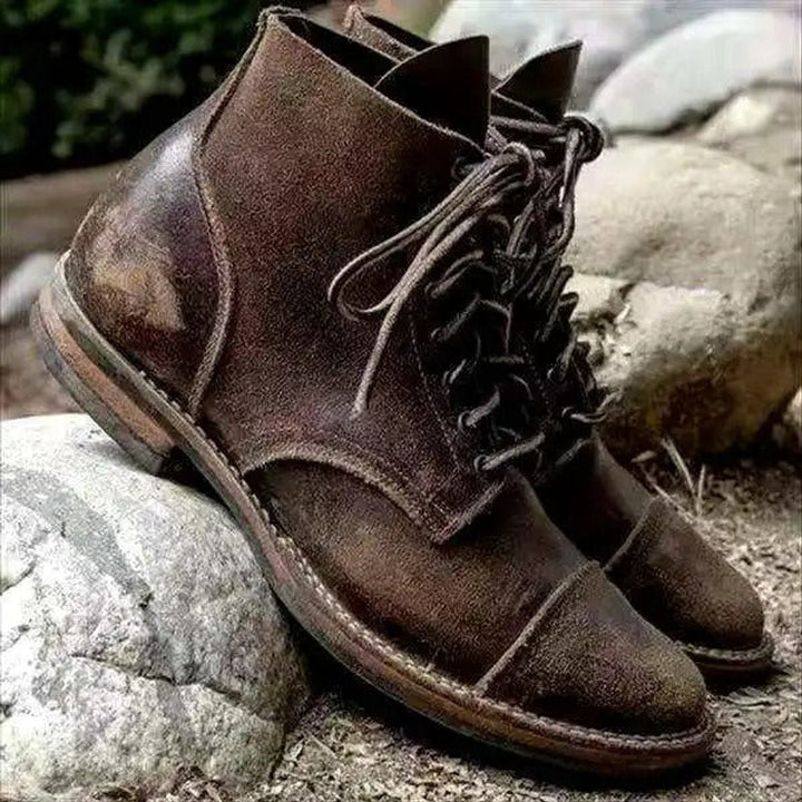 Everett — Men’s Cap-Toe Lace-Up Leather Ankle Boots