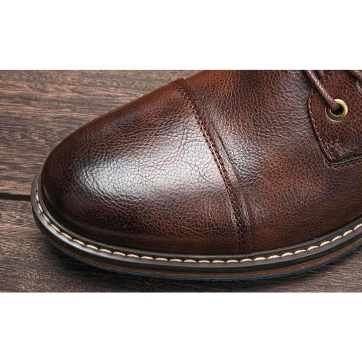 Joe — Men’s Leather Oxford Cap-Toe Lace-Up Ankle Boots
