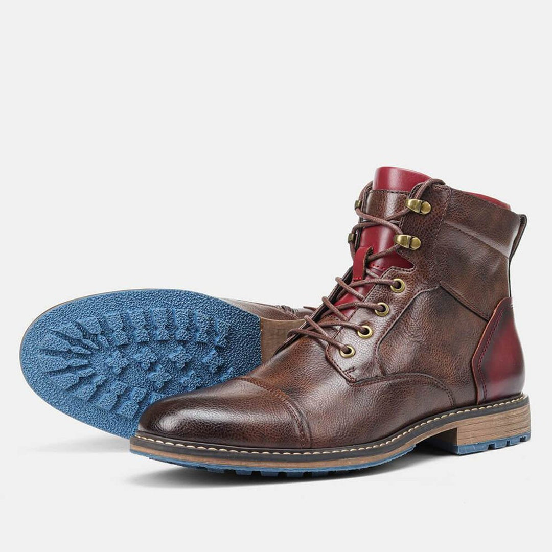 Joe — Men’s Leather Oxford Cap-Toe Lace-Up Ankle Boots