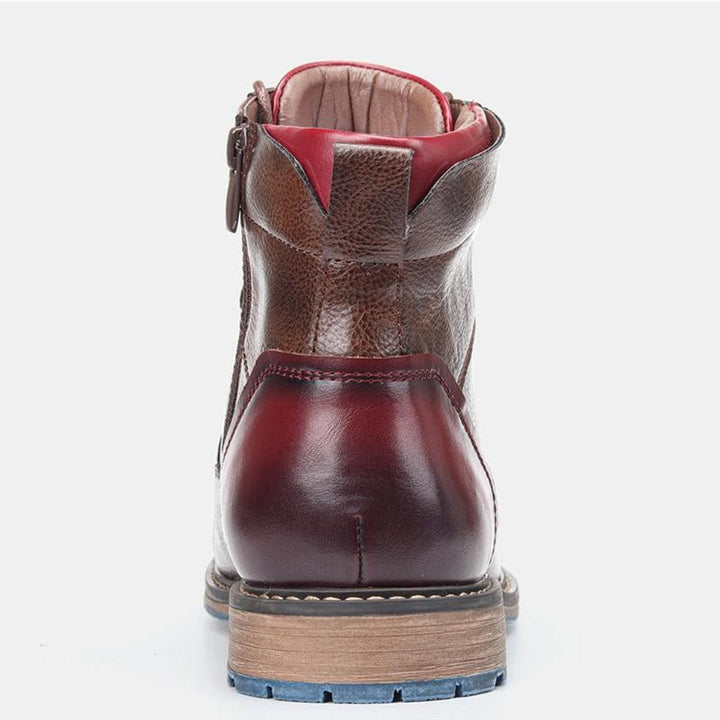 Joe — Men’s Leather Oxford Cap-Toe Lace-Up Ankle Boots